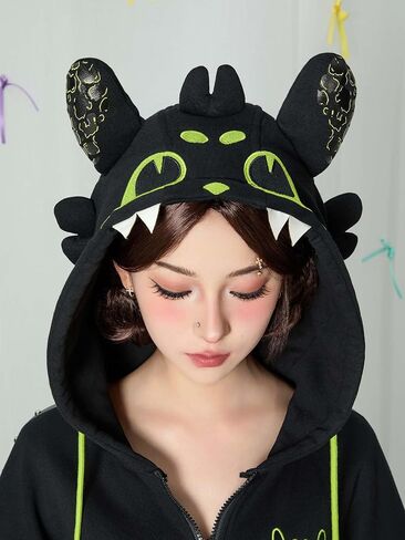 Dragon Paw Hoodie Black and Green up Hoodie Daily Wear in Saudi Arabia