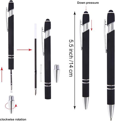 Gel Pens, Pens Fine Point Smooth Writing Pens, Black Ink Cute Pens 0.7 Mm Ballpoint Pens Office Desk Accessories, Retractable Aesthetic Journaling Pens School Office Supplies for Women & Men in Kuwait