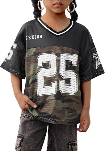 SOLY HUX Toddler Girl's Graphic T-Shirts Short Sleeve V Neck Tee Shirts Jersey Tops Y2k Streetwear in Kuwait