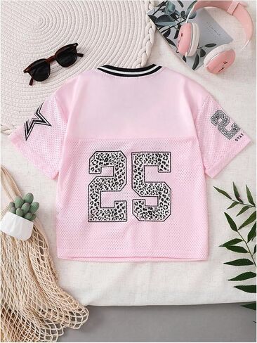 SOLY HUX Toddler Girl's Graphic T-Shirts Short Sleeve V Neck Tee Shirts Jersey Tops Y2k Streetwear in Kuwait