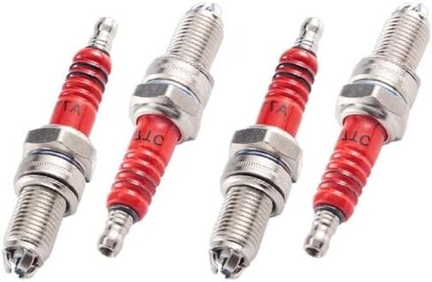 A7TC Spark Plug 3 Electrode Compatible with 50cc 70cc 90cc 110cc 125cc 150cc Scooter Dirt Pocket Bike ATV Moped Quad Go Kart Pack of 4 in Saudi Arabia