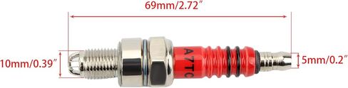 A7TC Spark Plug 3 Electrode Compatible with 50cc 70cc 90cc 110cc 125cc 150cc Scooter Dirt Pocket Bike ATV Moped Quad Go Kart Pack of 4 in Saudi Arabia