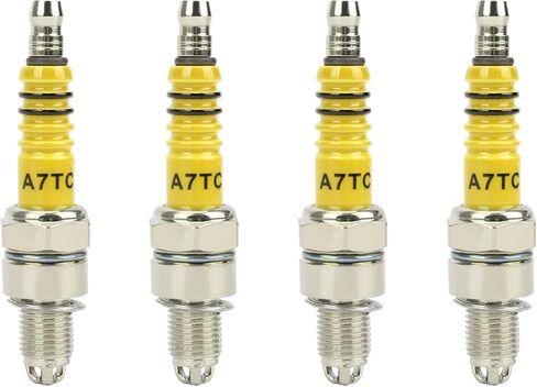 A7TC Spark Plug 3 Electrode Compatible with 50cc 70cc 90cc 110cc 125cc 150cc Scooter Dirt Pocket Bike ATV Moped Quad Go Kart Pack of 4 in Saudi Arabia