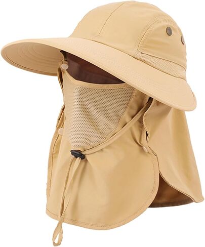 UPF 50+ Water - Resistant Summer Fishing Hat with Removable Mask for Outdoor Enthusiasts in Saudi Arabia