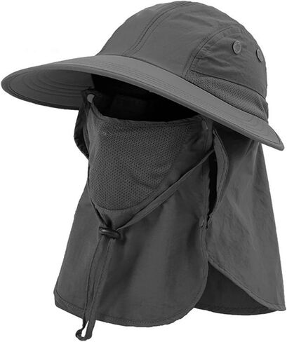 UPF 50+ Water - Resistant Summer Fishing Hat with Removable Mask for Outdoor Enthusiasts in Saudi Arabia