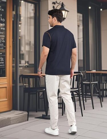 Men's Polo Shirts Short Sleeve Golf Polo T Shirt Lightweight Casual Button Down Shirts Summer Collared with Pocket in Saudi Arabia