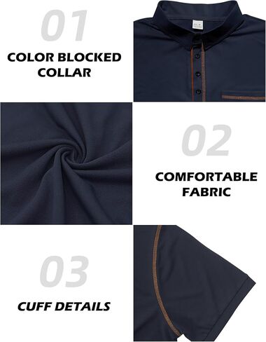Men's Polo Shirts Short Sleeve Golf Polo T Shirt Lightweight Casual Button Down Shirts Summer Collared with Pocket in Saudi Arabia