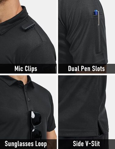 MAGCOMSEN Men's Polo Shirts Tactical UPF 50+ Quick Dry Performance Short Sleeve Work Golf Shirts Lightweight Collared Pique in Saudi Arabia