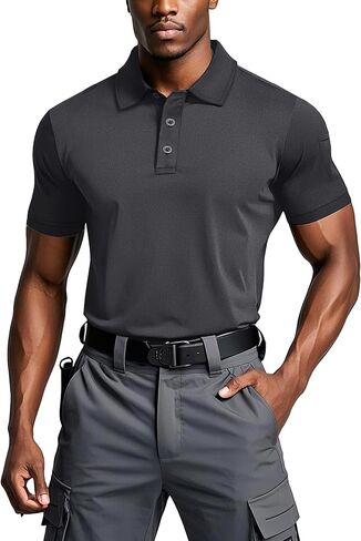 MAGCOMSEN Men's Polo Shirts Tactical UPF 50+ Quick Dry Performance Short Sleeve Work Golf Shirts Lightweight Collared Pique in Saudi Arabia