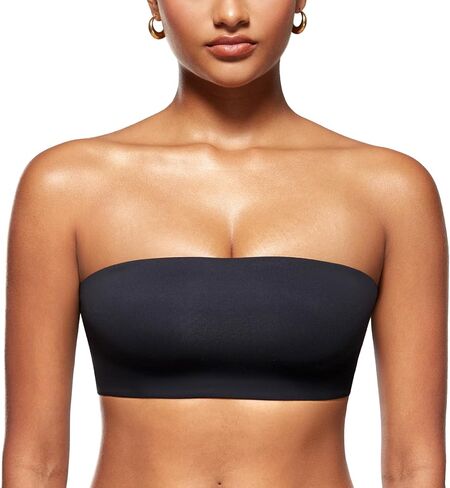 INLYRIC Women's Inbarely Strapless Bandeau Bra Bralette Tube Top Seamless Comfortable Stretchy Non Padded Bras Tops in Saudi Arabia