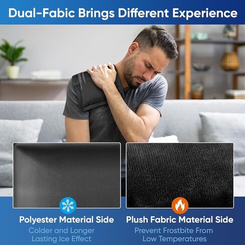 APEXUP Gel Ice Packs for Injuries Reusable, Flexible Double Sided Cold Packs for Injuries, Ice Pack for Knee, Shoulder, Back, Hip, Leg, Arm (Black, S, 1PK) in Kuwait