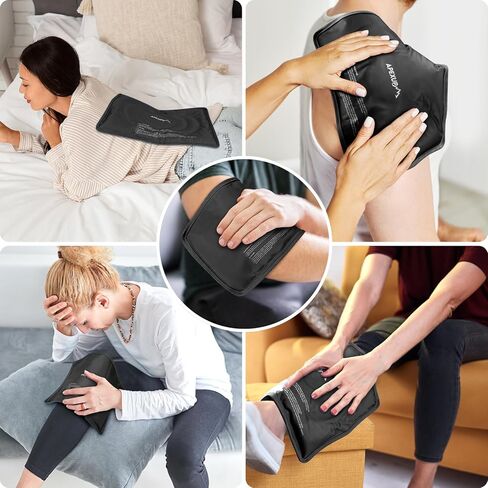 APEXUP Gel Ice Packs for Injuries Reusable, Flexible Double Sided Cold Packs for Injuries, Ice Pack for Knee, Shoulder, Back, Hip, Leg, Arm (Black, S, 1PK) in Kuwait