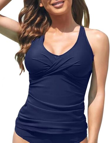 TOPRAURG TANCHINI TOP فقط تويست بدلة الاستحمام الأمامية للنساء للنساء TUMME TANCH TOPS V الرقبة السباحة أعلى لا يوجد أسفل in Kuwait