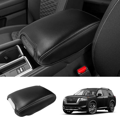 2022 2023 2024 2025 Pathfinder Center Console Cover for Nissan Pathfinder (S/SV/SL/Rock Creek/Platinum), Waterproof&Anti-Scratch Leather Pathfinder Armrest Cover 2025 Pathfinder Accessories in Saudi Arabia