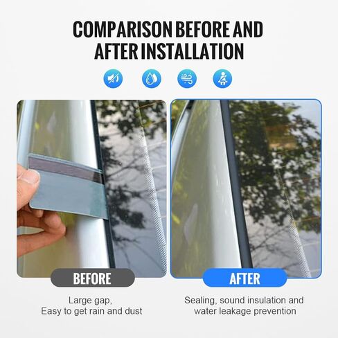 Newsmarts 4pcs Weatherstrip Window Moulding Trim Car Outside Window Seal Belt متوافق مع Honda CR-V 2007 2008 2009 2010 2011، كروم in Kuwait