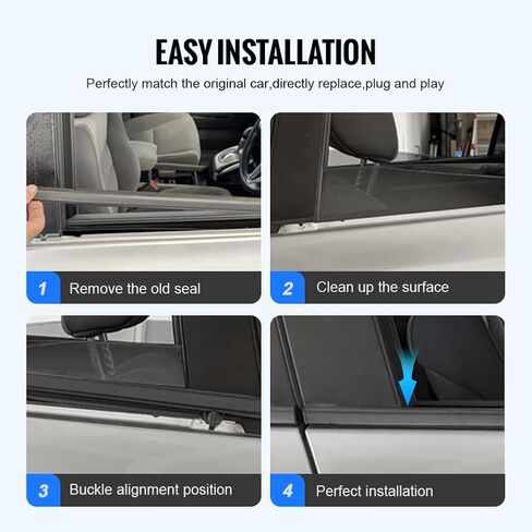 Newsmarts 4pcs Weatherstrip Window Moulding Trim Car Outside Window Seal Belt متوافق مع Honda CR-V 2007 2008 2009 2010 2011، كروم in Kuwait