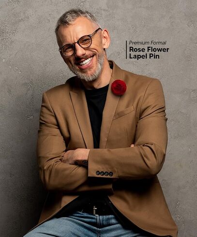 Rose Flower Lapel Pin for Men - Men's Rose Pin and Boutonniere in Saudi Arabia