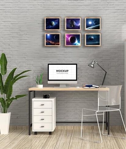 Loevoero Outer Space Planet Wall Art Painting ، لغرفة النوم ، غرفة المعيشة ، ديكور الحمام ， ملصقات للأطفال أو الأولاد أو الفتيات مجموعة من 6 （8 "× 10"） غير مؤطر in Kuwait