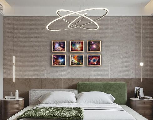 Loevoero Outer Space Planet Wall Art Painting ، لغرفة النوم ، غرفة المعيشة ، ديكور الحمام ， ملصقات للأطفال أو الأولاد أو الفتيات مجموعة من 6 （8 "× 10"） غير مؤطر in Kuwait