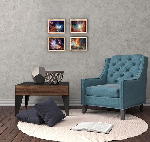 Loevoero Outer Space Planet Wall Art Painting ، لغرفة النوم ، غرفة المعيشة ، ديكور الحمام ， ملصقات للأطفال أو الأولاد أو الفتيات مجموعة من 6 （8 "× 10"） غير مؤطر in Kuwait