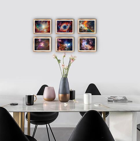 Loevoero Outer Space Planet Wall Art Painting ، لغرفة النوم ، غرفة المعيشة ، ديكور الحمام ， ملصقات للأطفال أو الأولاد أو الفتيات مجموعة من 6 （8 "× 10"） غير مؤطر in Kuwait