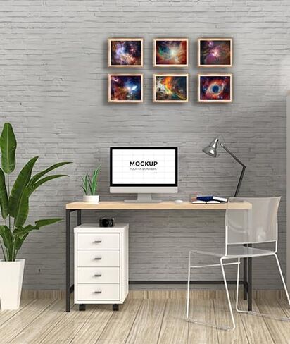 Loevoero Outer Space Planet Wall Art Painting ، لغرفة النوم ، غرفة المعيشة ، ديكور الحمام ， ملصقات للأطفال أو الأولاد أو الفتيات مجموعة من 6 （8 "× 10"） غير مؤطر in Kuwait