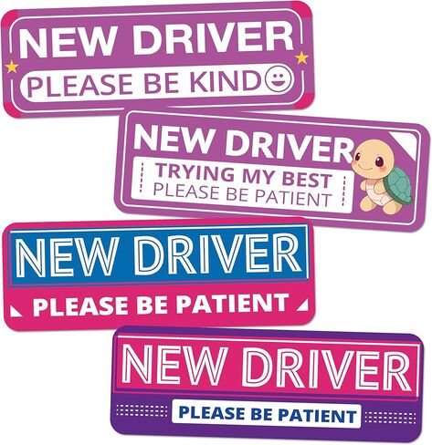 New Driver Magnet for Car Reflective Please Be Patient New Driver Signs for Car Student Driver Magnetic Safety Signs in Kuwait