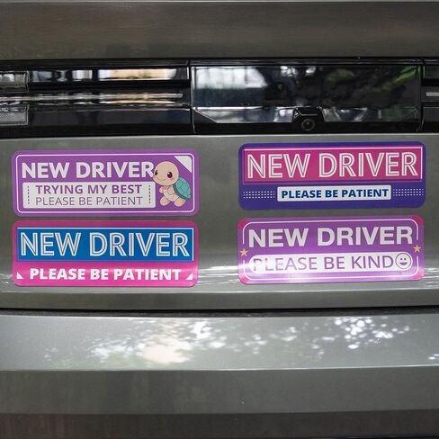New Driver Magnet for Car Reflective Please Be Patient New Driver Signs for Car Student Driver Magnetic Safety Signs in Kuwait