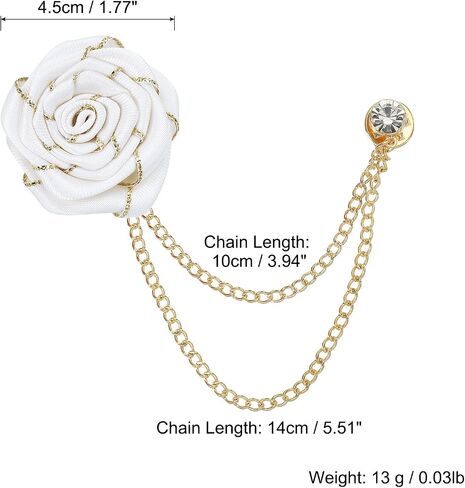 Meccanixity Bridegroom Brouches Rose Flower Size Size Clitm Alloy Tabel Pin مع سلسلة شرابة/بدلة مسمار/ذهبية للملحقات بدلة الزفاف رجال in Kuwait