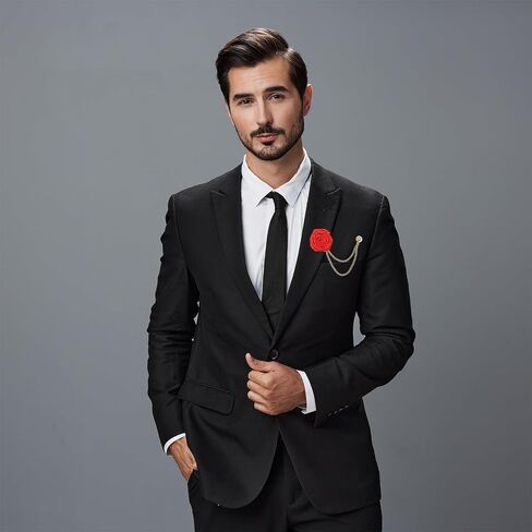Meccanixity Bridegroom Brouches Rose Flower Size Size Clitm Alloy Tabel Pin مع سلسلة شرابة/بدلة مسمار/ذهبية للملحقات بدلة الزفاف رجال in Kuwait