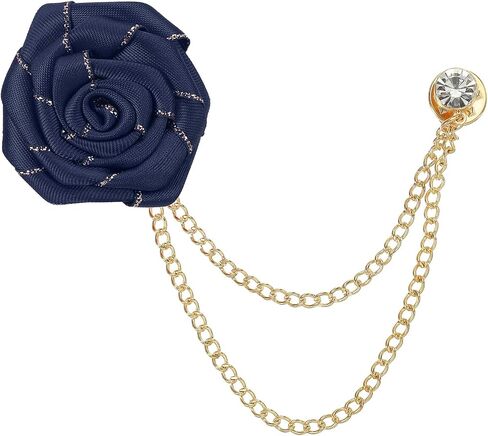 Meccanixity Bridegroom Brouches Rose Flower Size Size Clitm Alloy Tabel Pin مع سلسلة شرابة/بدلة مسمار/ذهبية للملحقات بدلة الزفاف رجال in Kuwait