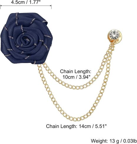 Meccanixity Bridegroom Brouches Rose Flower Size Size Clitm Alloy Tabel Pin مع سلسلة شرابة/بدلة مسمار/ذهبية للملحقات بدلة الزفاف رجال in Kuwait