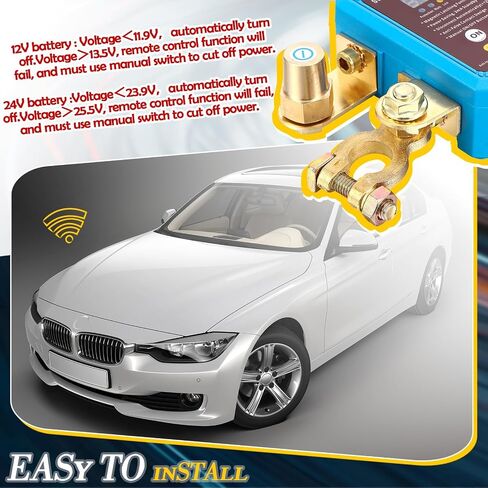 12v 240A Remote Battery Disconnect Switch, Upgrade Smart Voltage Car Kill Switch, Anti - Theft, to Prevent Battery Drain, for 1 Unit Car, Truck, RV (Flat Installation) in Saudi Arabia