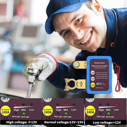 12v 240A Remote Battery Disconnect Switch, Upgrade Smart Voltage Car Kill Switch, Anti - Theft, to Prevent Battery Drain, for 1 Unit Car, Truck, RV (Flat Installation) in Saudi Arabia