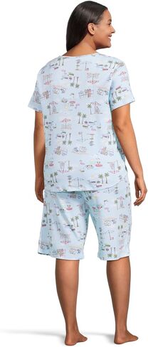 Karen Neuburger womens Plus Size Novelty Print Short Sleeve Bermuda Set in Saudi Arabia