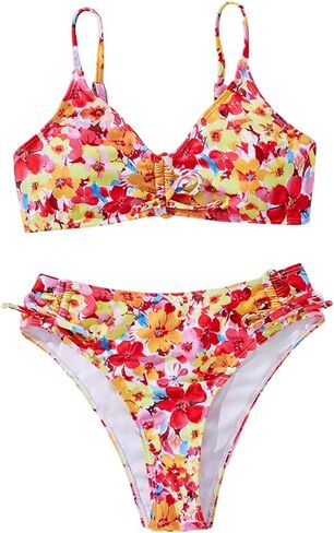 فتاة 2 قطعة بيكيني مجموعة الأزهار السباحة in Kuwait