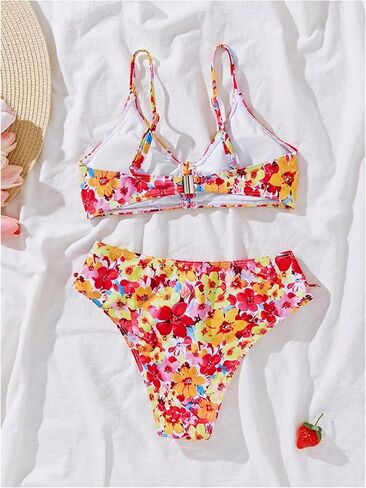 فتاة 2 قطعة بيكيني مجموعة الأزهار السباحة in Kuwait