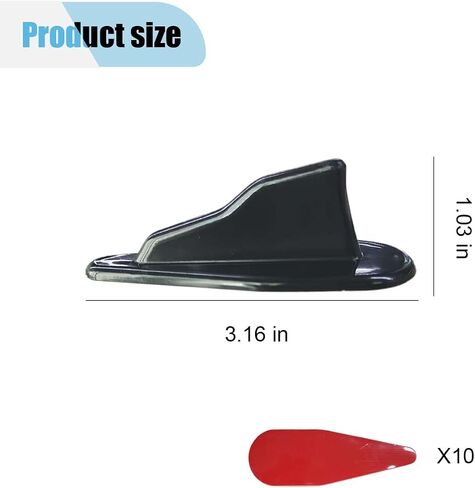 10PCS Rear Diffuser Car Shark Fin Spoiler Kit, Black Mini Spoiler Roof Wing, Auto Rear Tail Wing Compatible with Air Vortex Generator, Universal Car Decoration Accessories (Black) in Kuwait