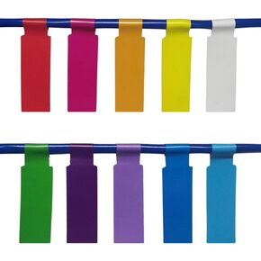300 Tear Resistant Pcs Colorful Waterproof Cable Labels, Self Adhesive and Printable - 10 Sheets (300 Labels), 10 Assorted Colors