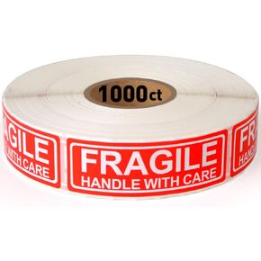 هش - مقبض مقاس 1 × 3 بوصة مع ملصقات شحن للعناية، 1000 ملصق لكل لفة in Kuwait