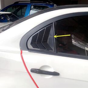 2X Sport Style Quarter Window Scoops Louvers for Mitsubishi Lancer Evolution X 2008-2017 (Carbon Fiber Print)