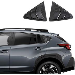 for Subaru Crosstrek 2024 2025 Exterior Accessories Sporty Car Rear Side Window Louvers Air Vent Scoop Shades Cover Trim Blinds 2PCS(Bright Pitch Black)