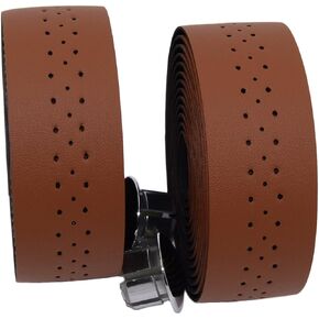 Perforated Synthetic Leather Road Bike Handlebar Tape Bicycle Bar Tape with Cork Plugs
