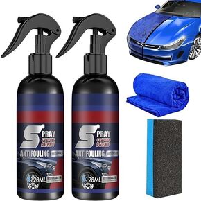 3 in 1 High Protection Quick Car Coating Spray,Multi-functional Coating Renewal Agent,Ceramic Car Coating Agent Spray,Plastic Parts Refurbish Agent, Fast-Acting Coating Spray (2PCS)