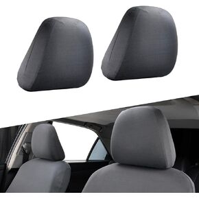 Pack-2 Car Seat Headrest Covers, Soft Dust-Proof Protector Covers, Seat Headrest Cover Replacement, Universal Headrest Anti-Dirty Covers, for Most Cars, Trucks, SUVs (Beige #Thick Model)