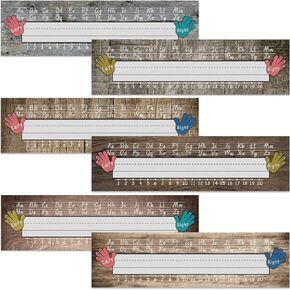 Outus 48 Pieces Bright Name Plates Traditional Manuscript Name Tag Name Labels with 160 Pieces Glue Point for School Classroom Students Desks Teaching Supplies(Classic Style)