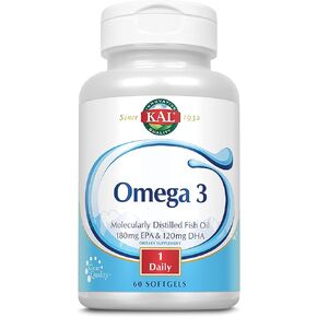 KAL 180/120 1000 Mg Omega 3 Fish, 60 Count