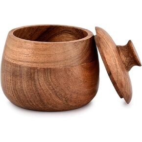 Jewelry Box Unique Artisan Traditional Hand Carved Acacia Wood Wooden Keepsake Box Gift (3" x 3" x 4")