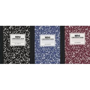 Lunch Money 50-Sheet Mini Composition Notebooks, 3 Count, Blue, Black and Burgundy in Kuwait