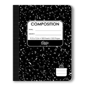 iScholar Black and White Marble Composition Book, 100 Sheets (10100)
